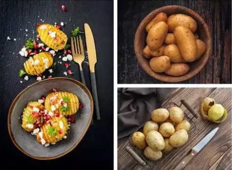 Potatoes are full of starch. When heated